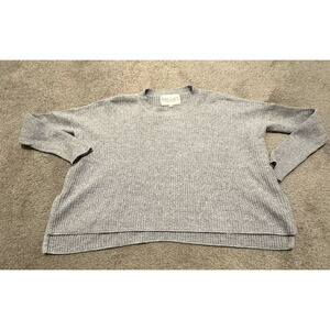 Rachel Zoe‎ Women M Sweater Knit Crew Neck Cotton Wool Long Sleeve Gray